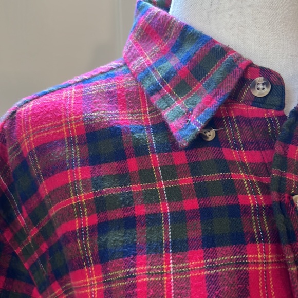 Re Collection Elastic Waist Flannel Shirt Size XS/S - Picture 2 of 13